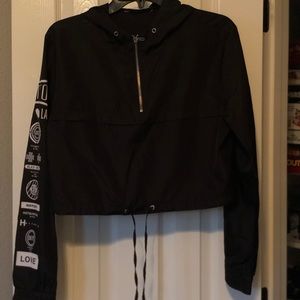 Cropped Rain Jacket with Hood